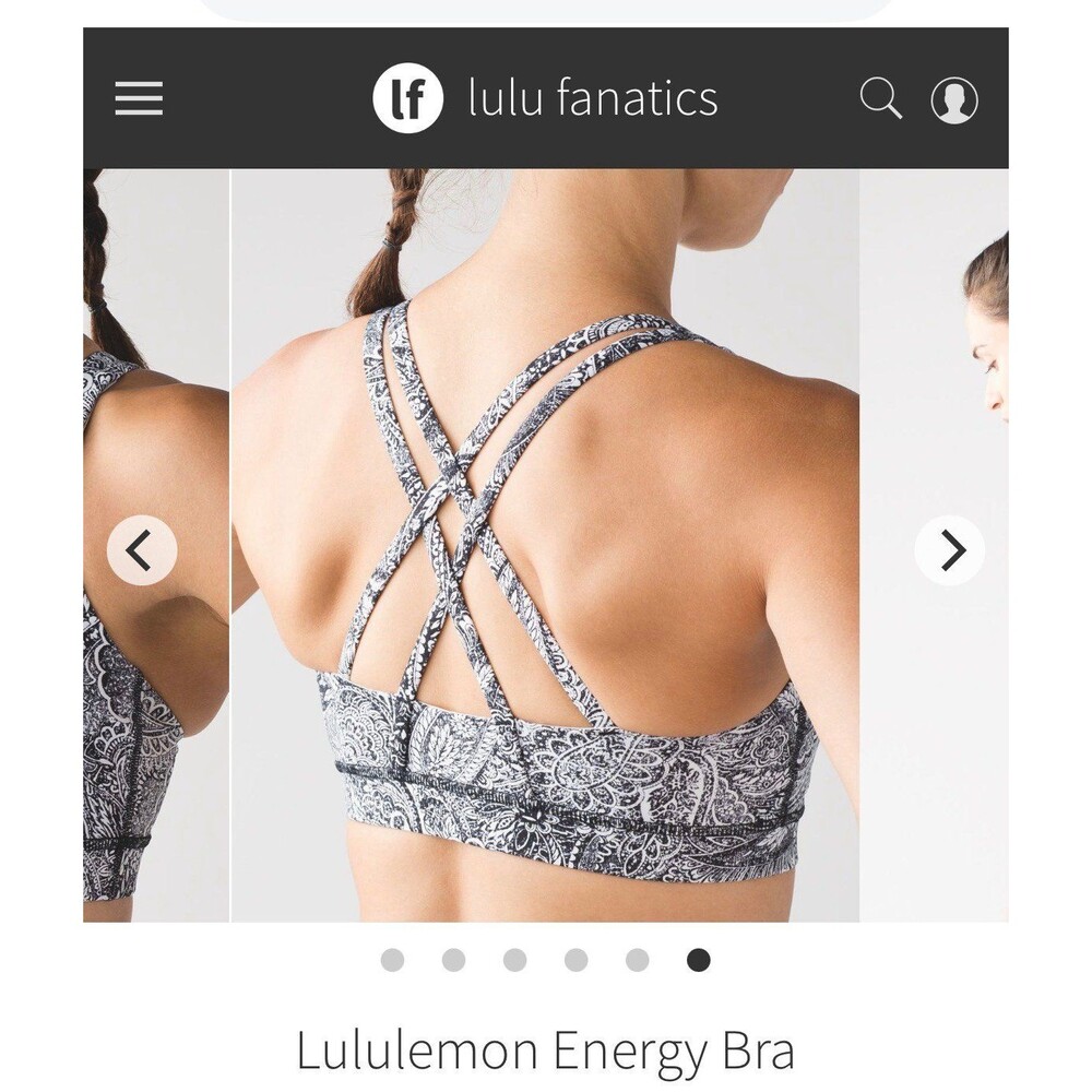 Lululemon size 10 Energy Bra Paisley glaze White Blue
